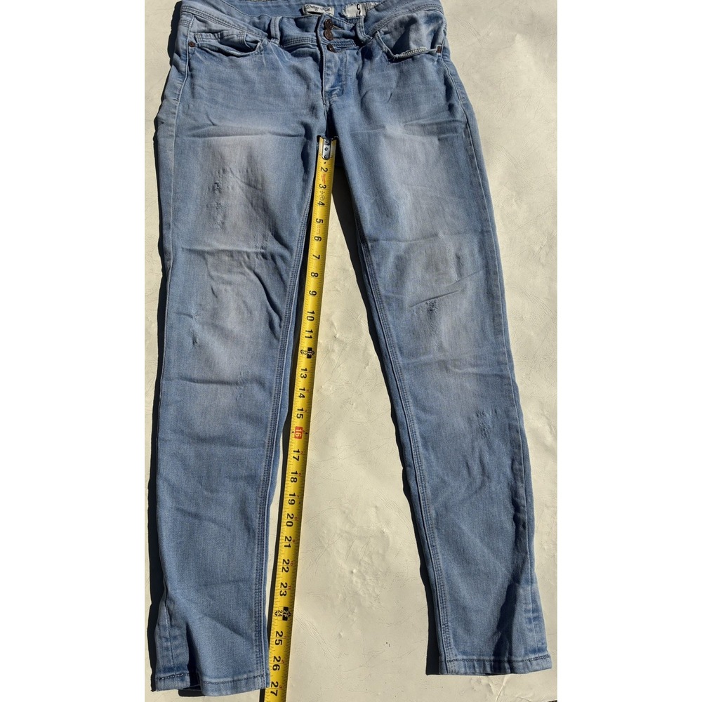 Indigo Rein Anklet Womens Juniors Size 9 Distressed Sashiko Mended Skinny Jeans